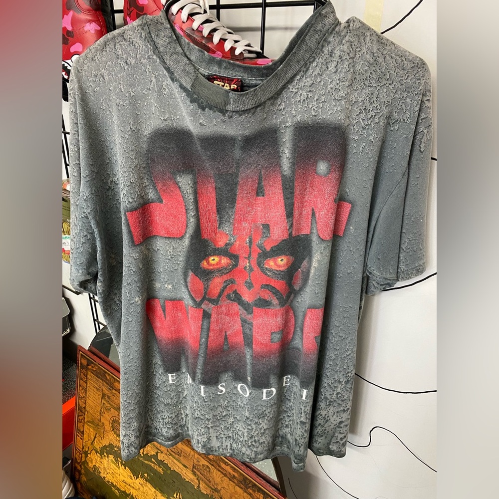 Star Wars Episode 1 Darth Maul Phantom Menace Acid Wash T Size L 1999